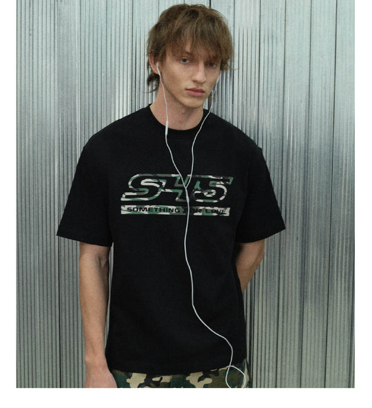 S45 Camouflage Logo Print Short Sleeve Tee | Face 3 Face