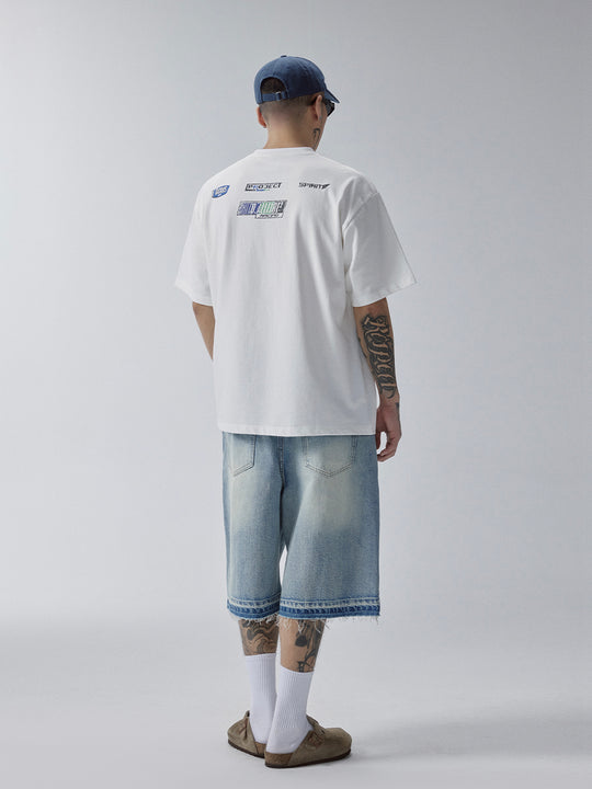 F2CE Washed and Aged Denim Shorts | Face 3 Face