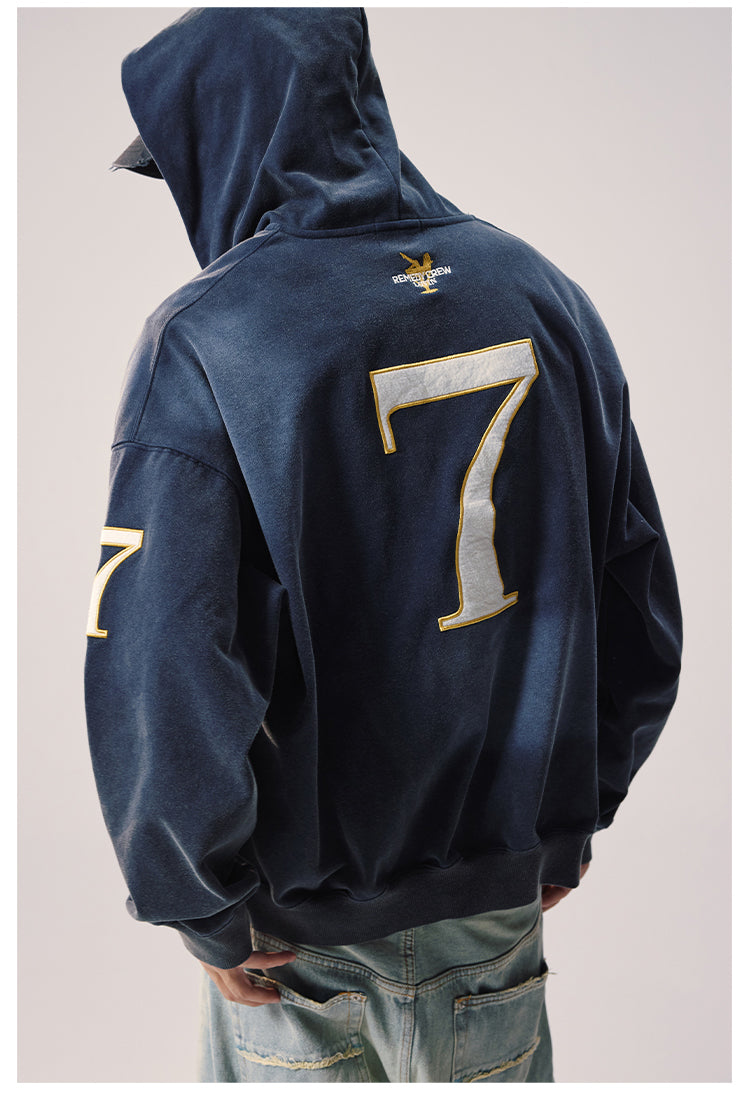 Remedy Washed Patch Embroidered Zip Up Hoodie | Face 3 Face