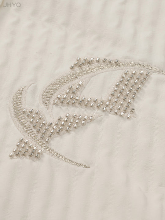 JHYQ Beaded Embroidery Short Sleeved Polo