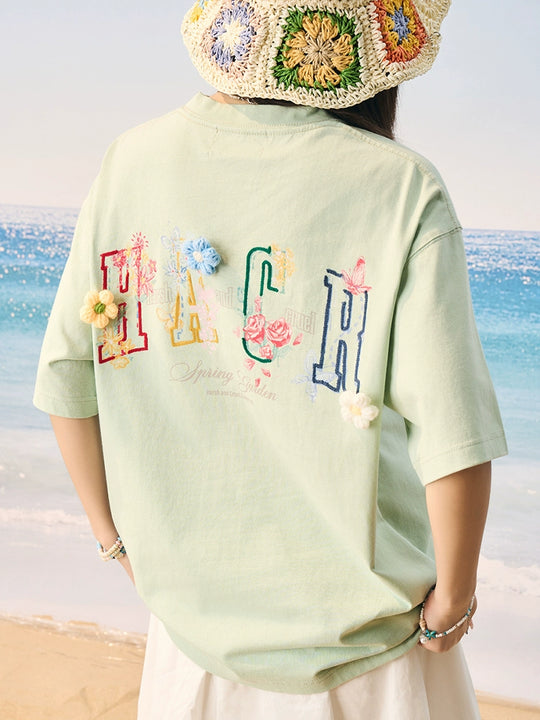 Harsh and Cruel HACR Crayon Drawing 3D Wool Flower Tee | Face 3 Face