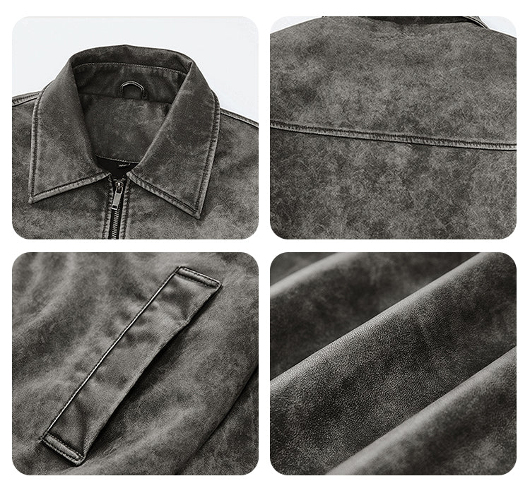 F3F Select Vintage PU Leather Zip Up Jacket | Face 3 Face