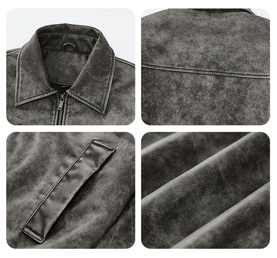 F3F Select Vintage PU Leather Zip Up Jacket | Face 3 Face