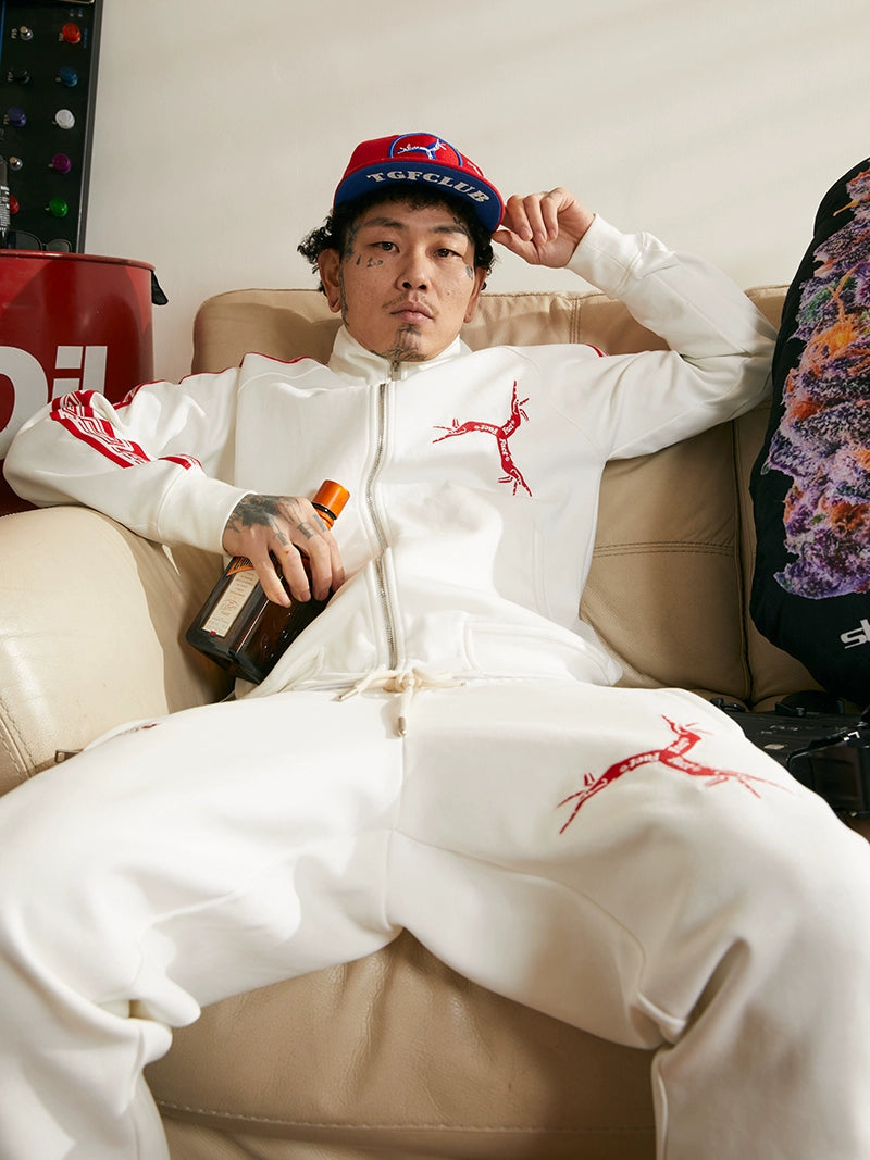 TGFCLUB Embroidered Logo Side Stripe Track Jacket and Track Pants | Face 3 Face