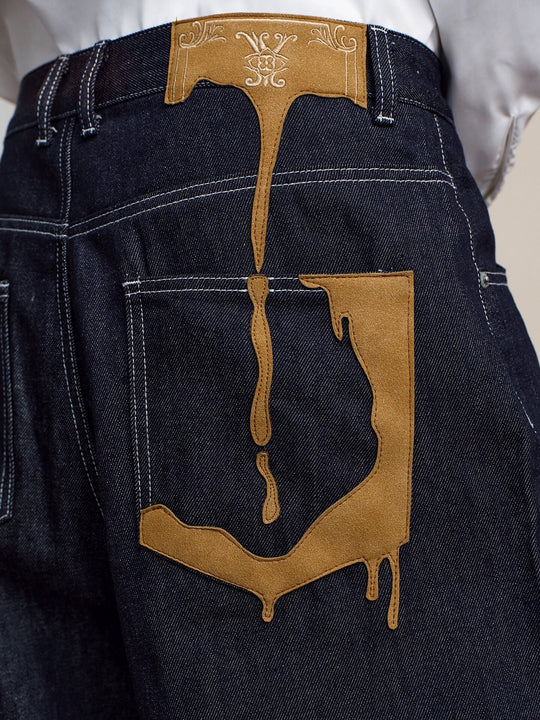 YADcrew Glitter Suede Leather Melting Pocket Jeans | Face 3 Face