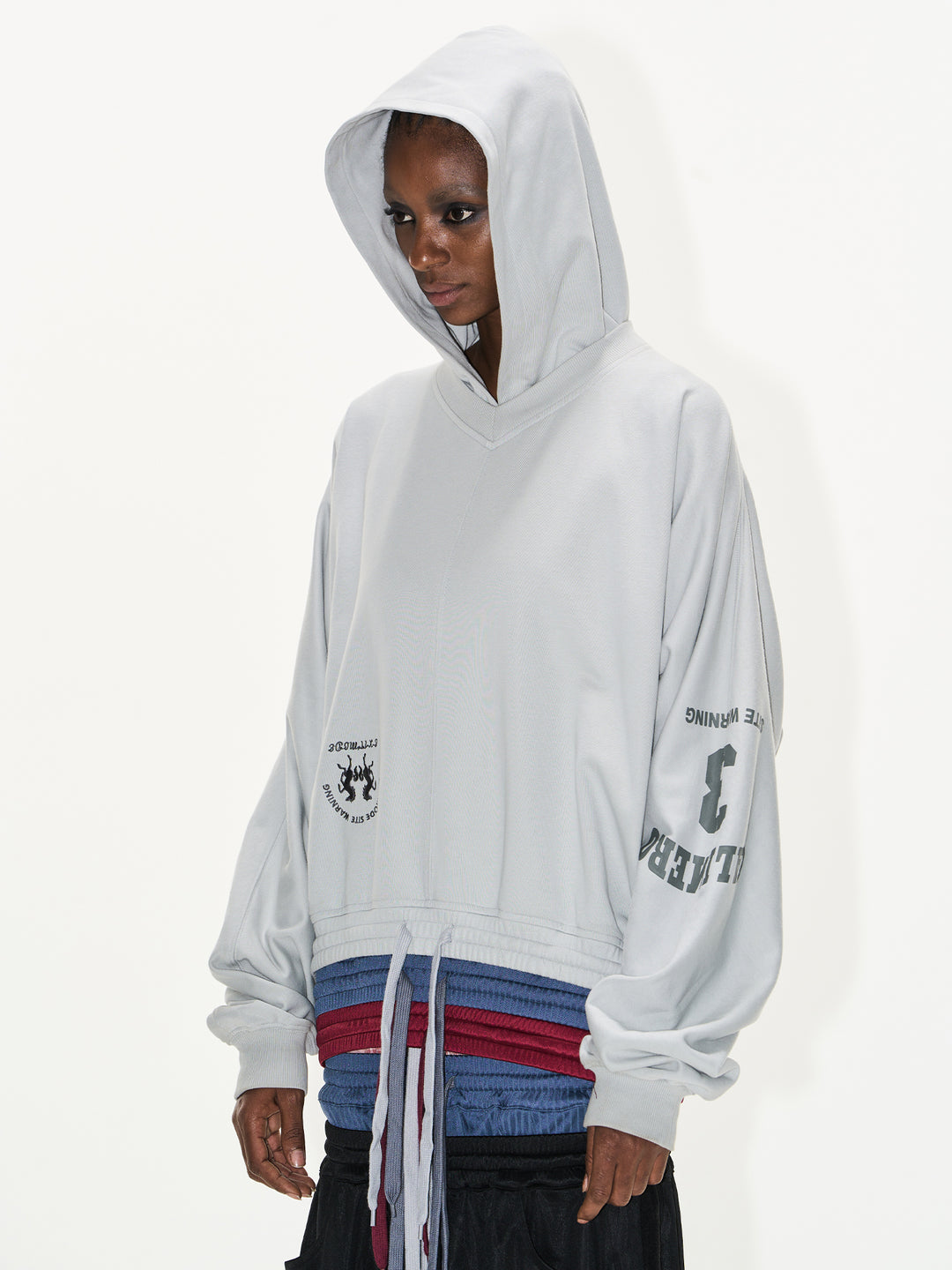 BLIND NO PLAN Multi-Layered Reconstructed Screen-Printed Hoodie | Face 3 Face