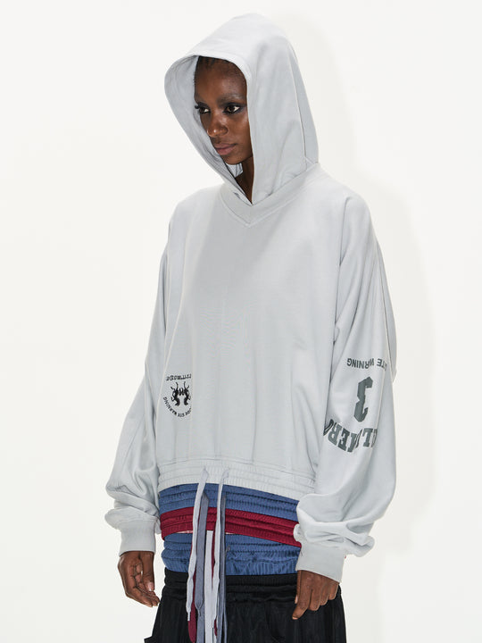 BLIND NO PLAN Multi-Layered Reconstructed Screen-Printed Hoodie | Face 3 Face
