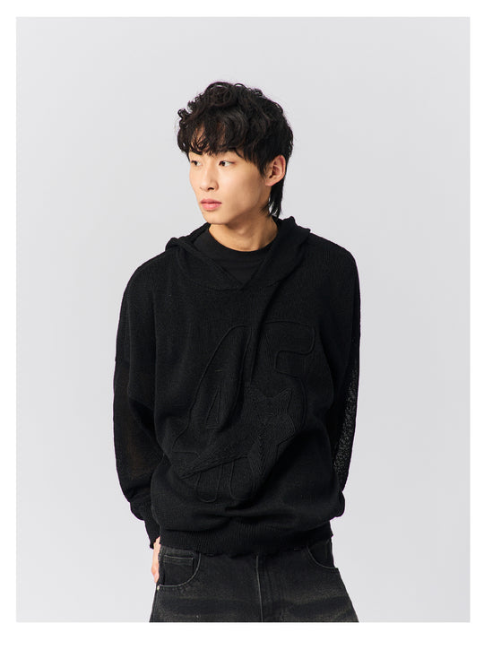 S45 Star Logo Mesh Knit Hoodie | Face 3 Face