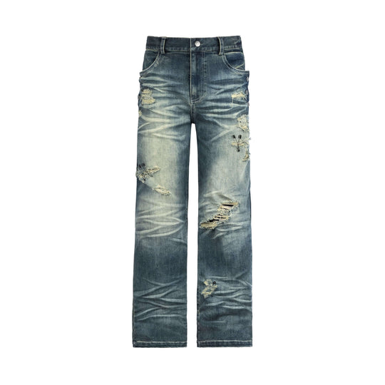 ANTIDOTE Stone Washed Ripped 3D Cut Jeans | Face 3 Face