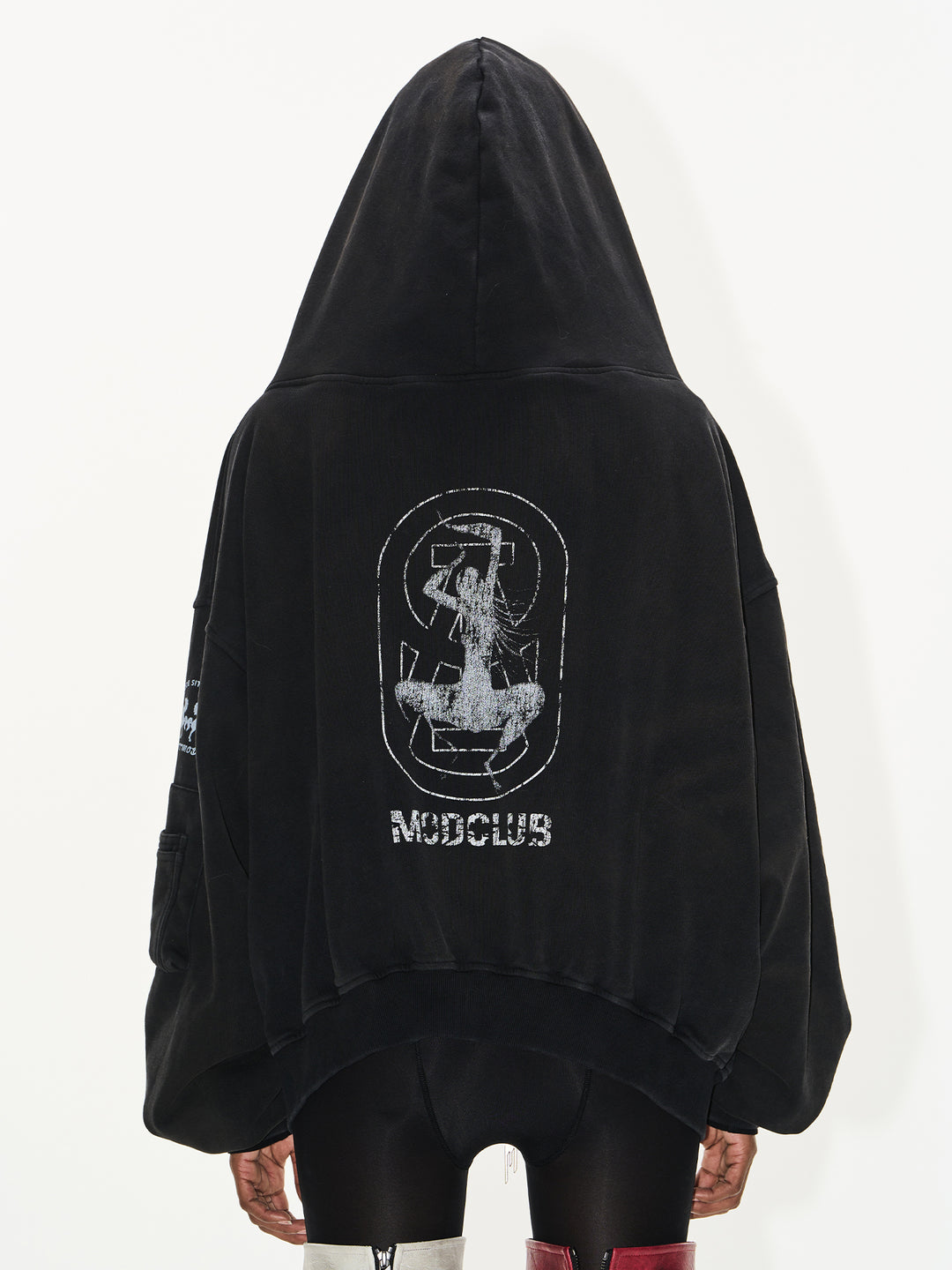 BLIND NO PLAN Cross Horse Mask Washed Print Zip-Up Hoodie | Face 3 Face