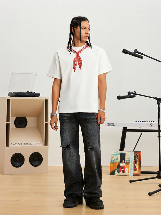 Small Town Kid Paisley Neck Scarf Print Tee | Face 3 Face