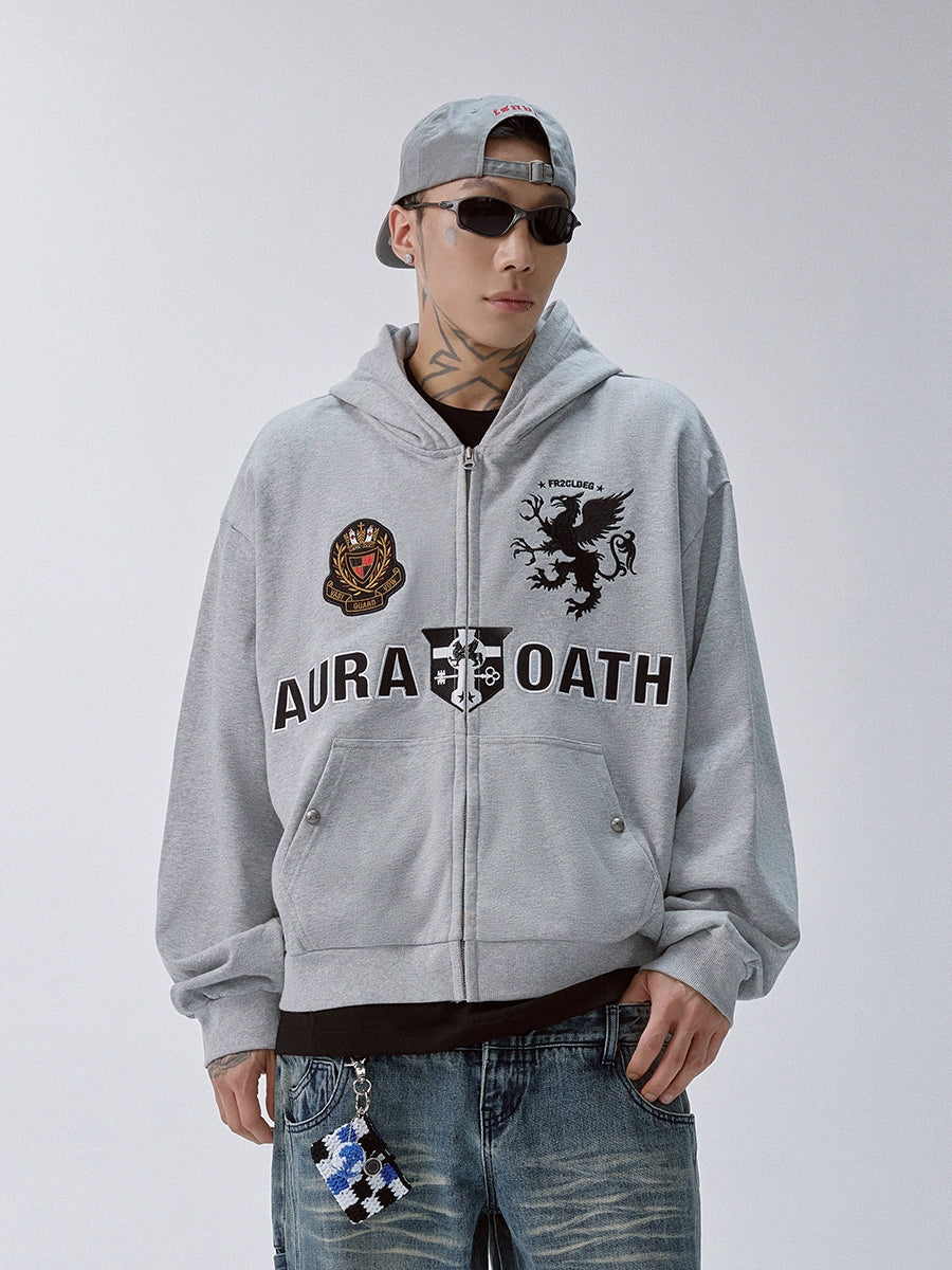 F2CE Embroidery Patch Zip Up Hoodie | Face 3 Face