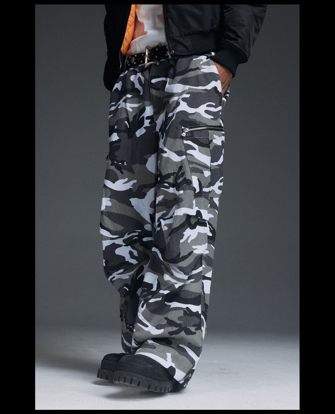 NOVACAM Snow Camouflage Baggy Work Cargo Pants | Face 3 Face