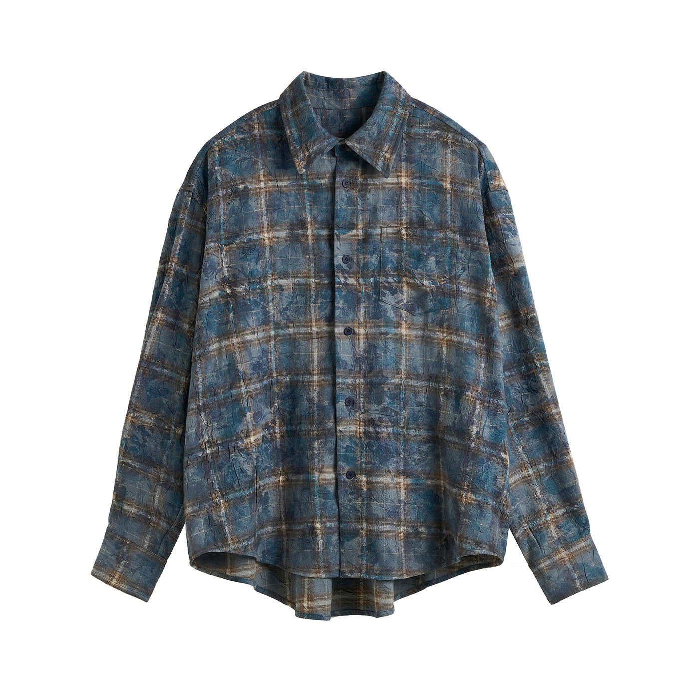 JHYQ Tie Dye Basic Plaid Long Sleeved Shirt | Face 3 Face