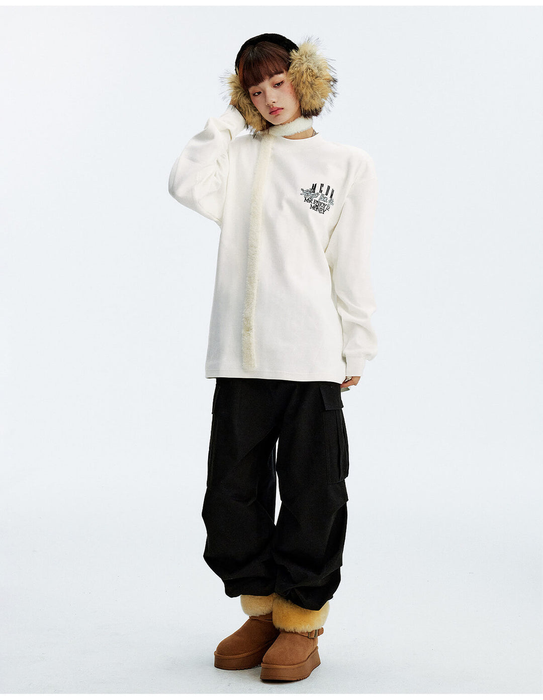 MEDM Warm Fleece Basic Long Sleeve Tee | Face 3 Face