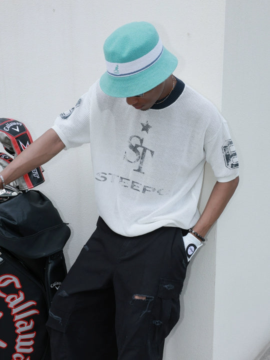 STEEPC Faded Print Mesh Knit Tee | Face 3 Face