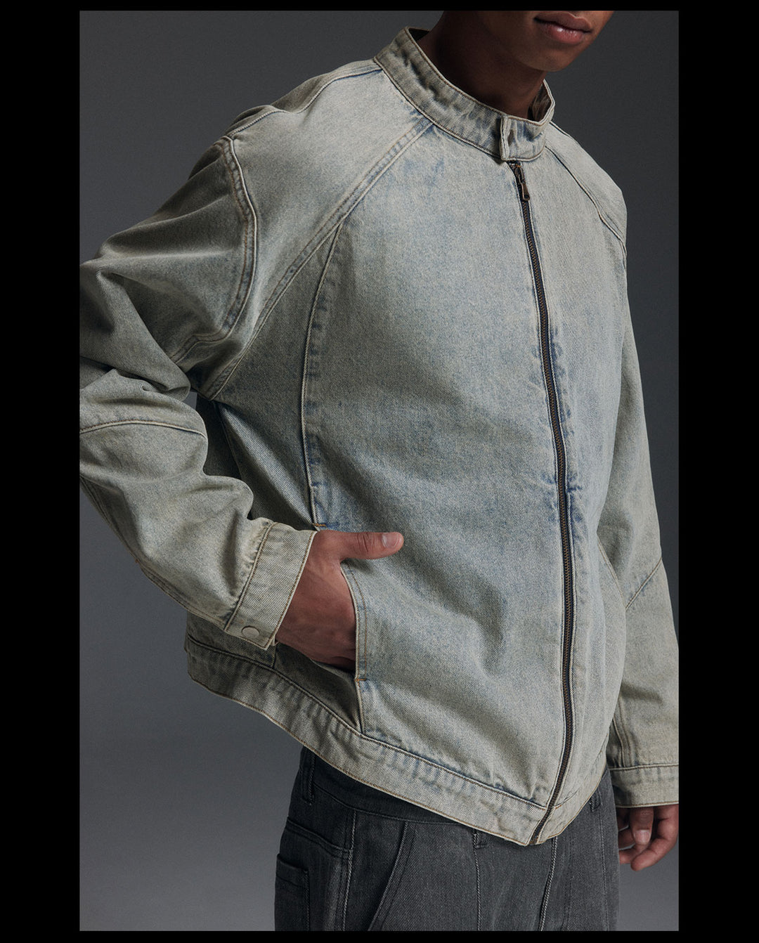NOVACAM Washed Heavy-Duty Short Work Denim Jacket | Face 3 Face