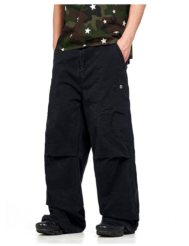 F3F Select Black Utility Baggy Cargo Pants | Face 3 Face