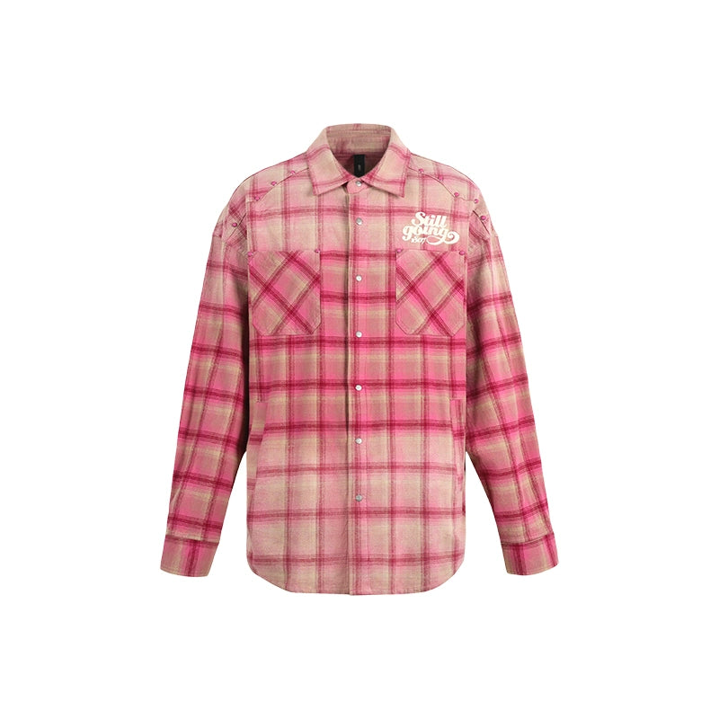 1807 Flannel Brushed Onyx Buttoned Plaid Long Sleeve Shirt | Face 3 Face