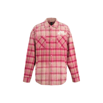 1807 Flannel Brushed Onyx Buttoned Plaid Long Sleeve Shirt | Face 3 Face