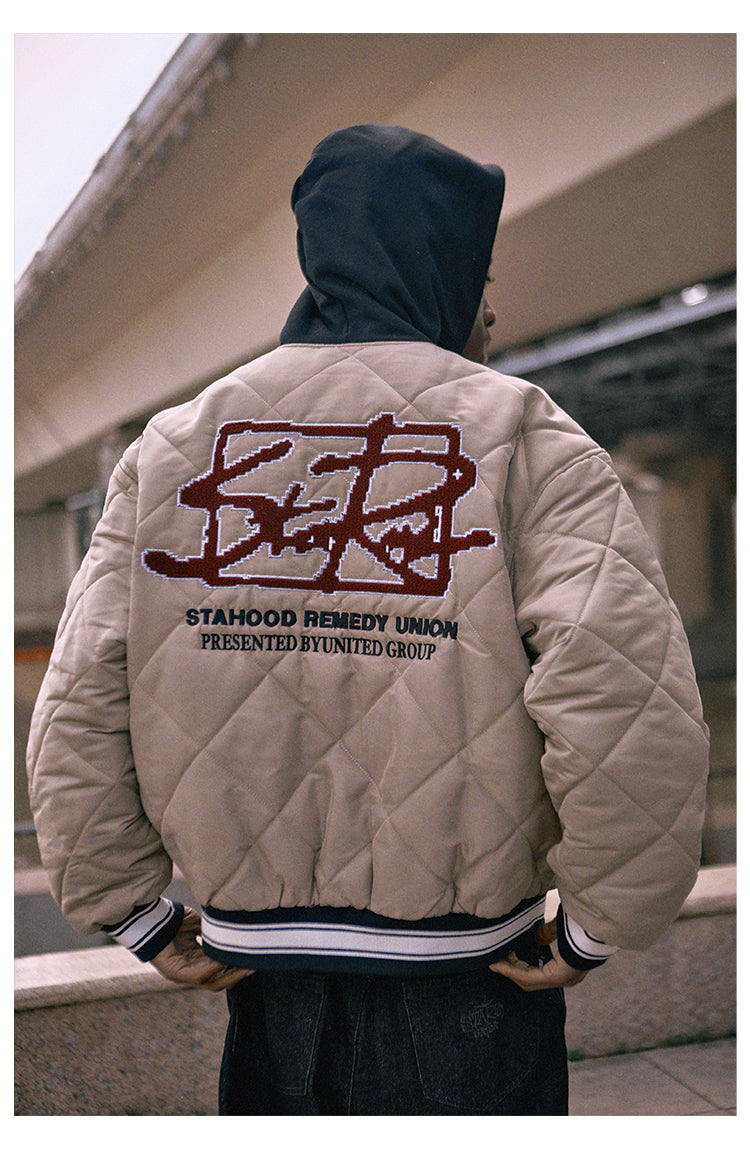 Remedy x STA STARMD Embroidered Quilted Hoodie Jacket | Face 3 Face