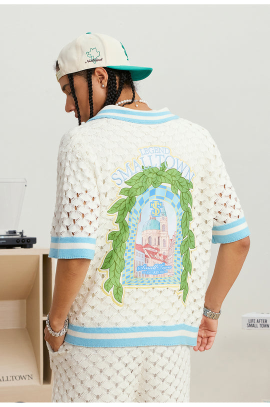 Small Town Kid Crochet-Knit Hawaiian Shirt Set | Face 3 Face