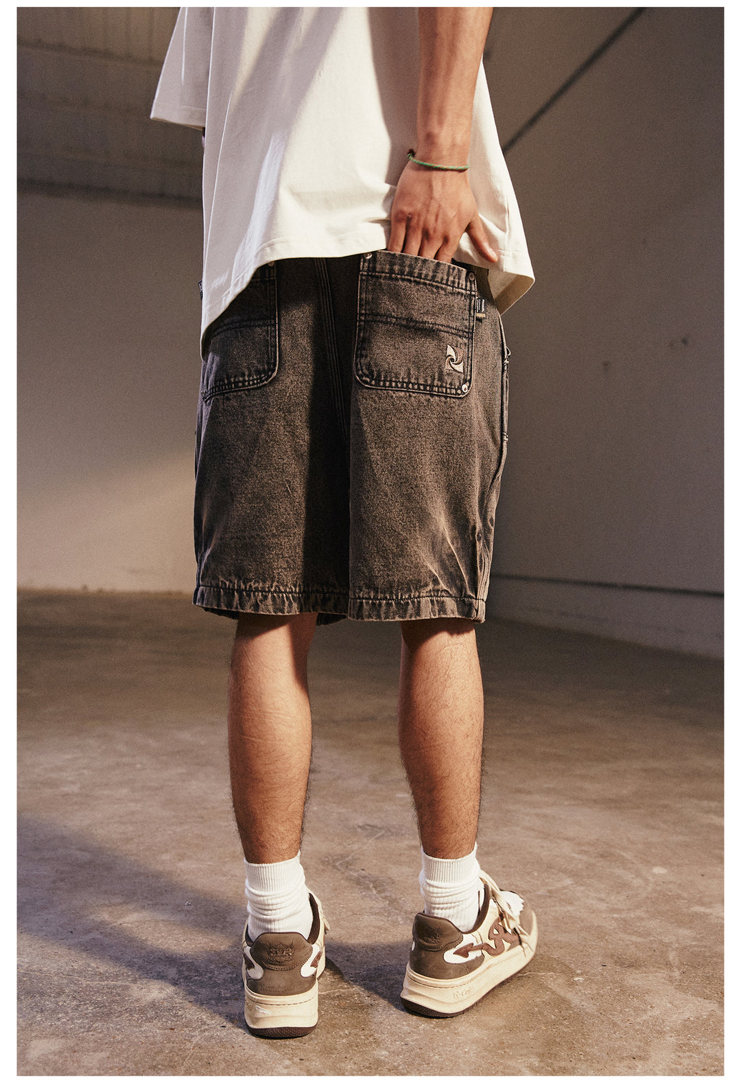 Remedy Washed Double Knee Denim Shorts | Face 3 Face