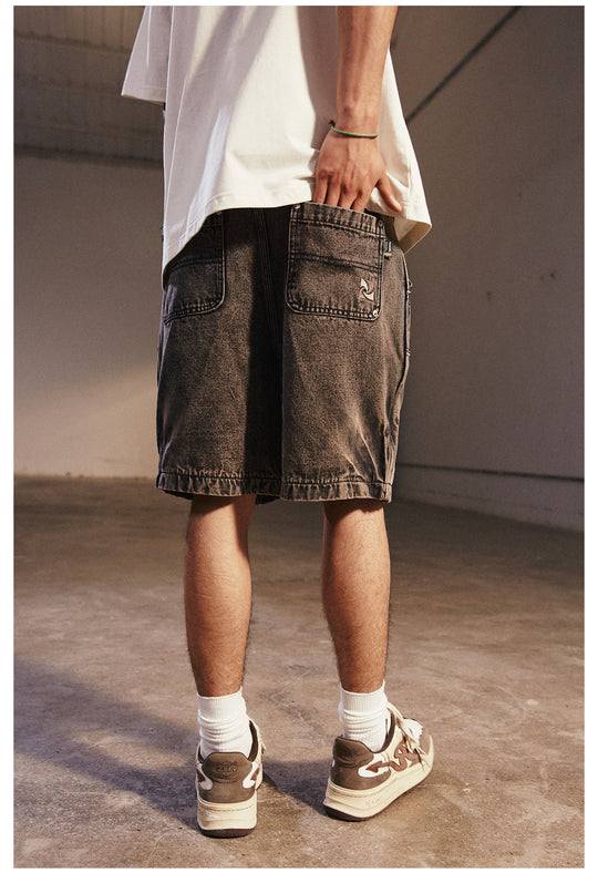 Remedy Washed Double Knee Denim Shorts | Face 3 Face