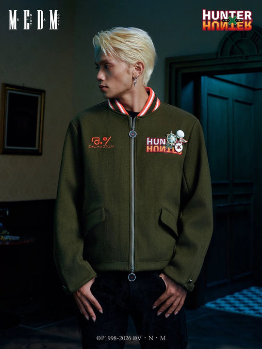 MEDM × HUNTER×HUNTER Logo Embroidered Badge Tweed Jacket