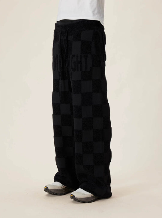 EVILKNIGHT(EK) Jacquard Logo Plaid Knit Pants | Face 3 Face