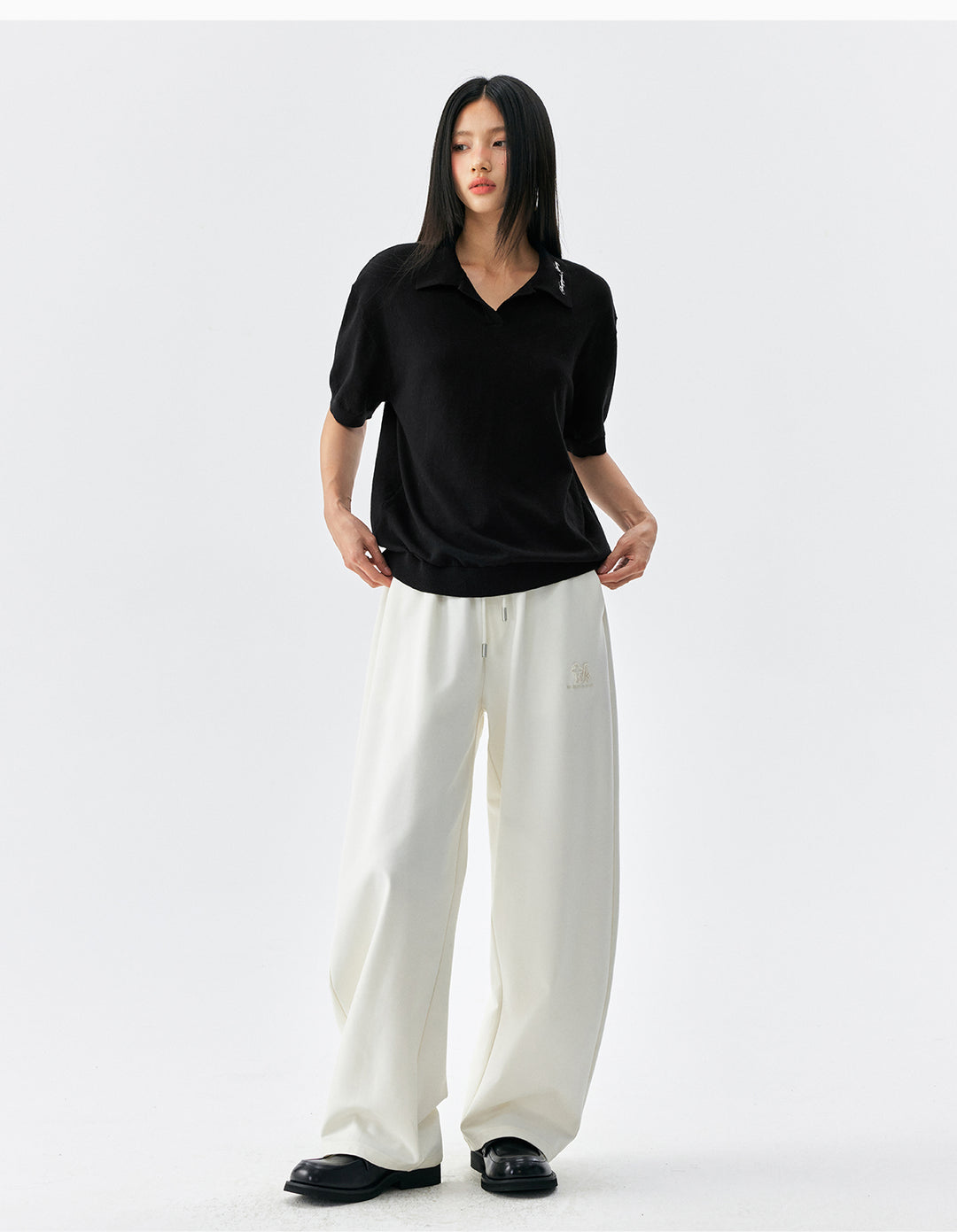 MEDM Handwriting Embroidery Knit Polo | Face 3 Face