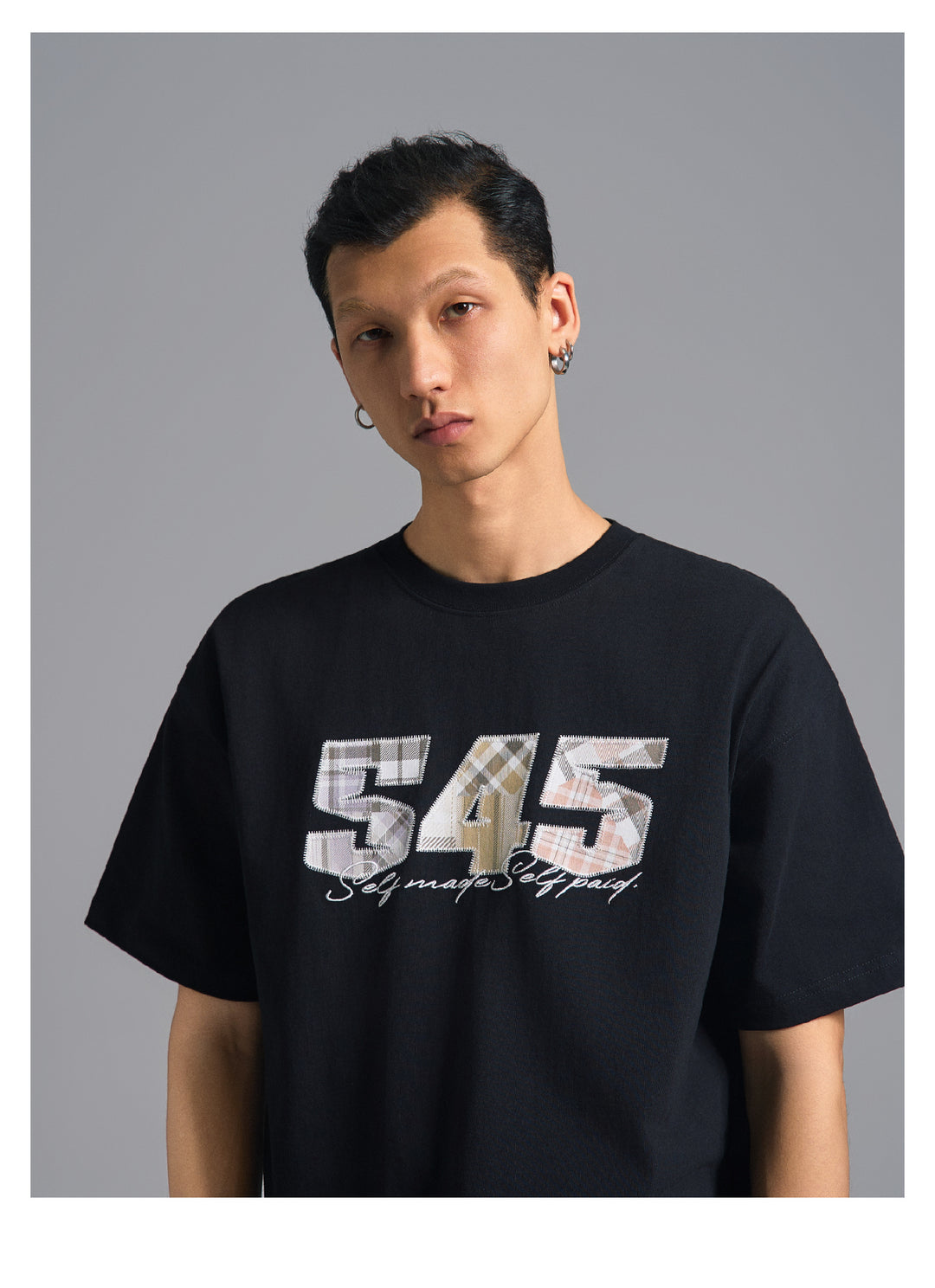 S45 Plaid Logo Patch Embroidery Tee | Face 3 Face