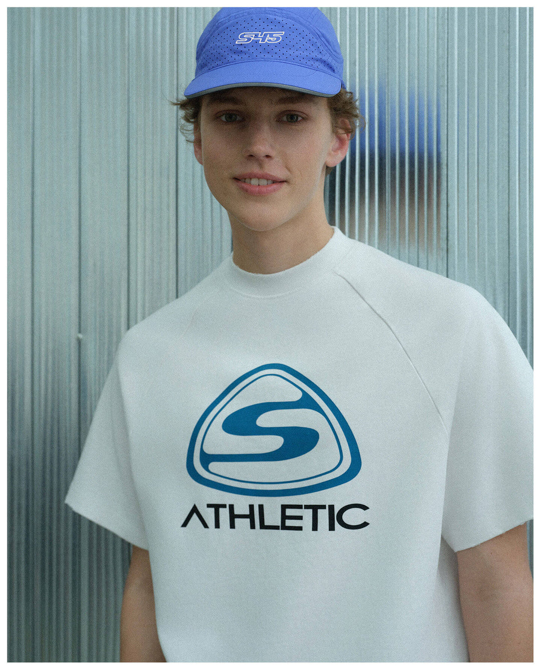 S45 Athletic Logo Distressed Raglan Short Sleeve Tee | Face 3 Face