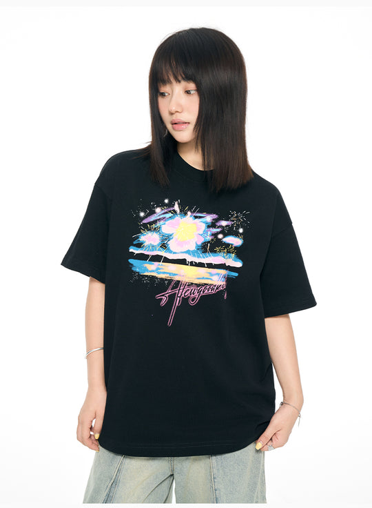 AFGK Fireworks Seascape Print Tee | Face 3 Face