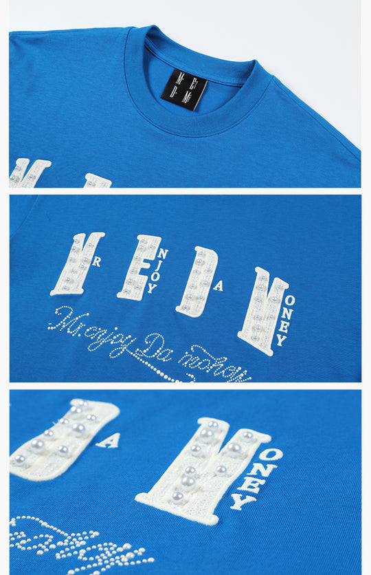 MEDM Pearl Lace Patch Embroidery Tee | Face 3 Face