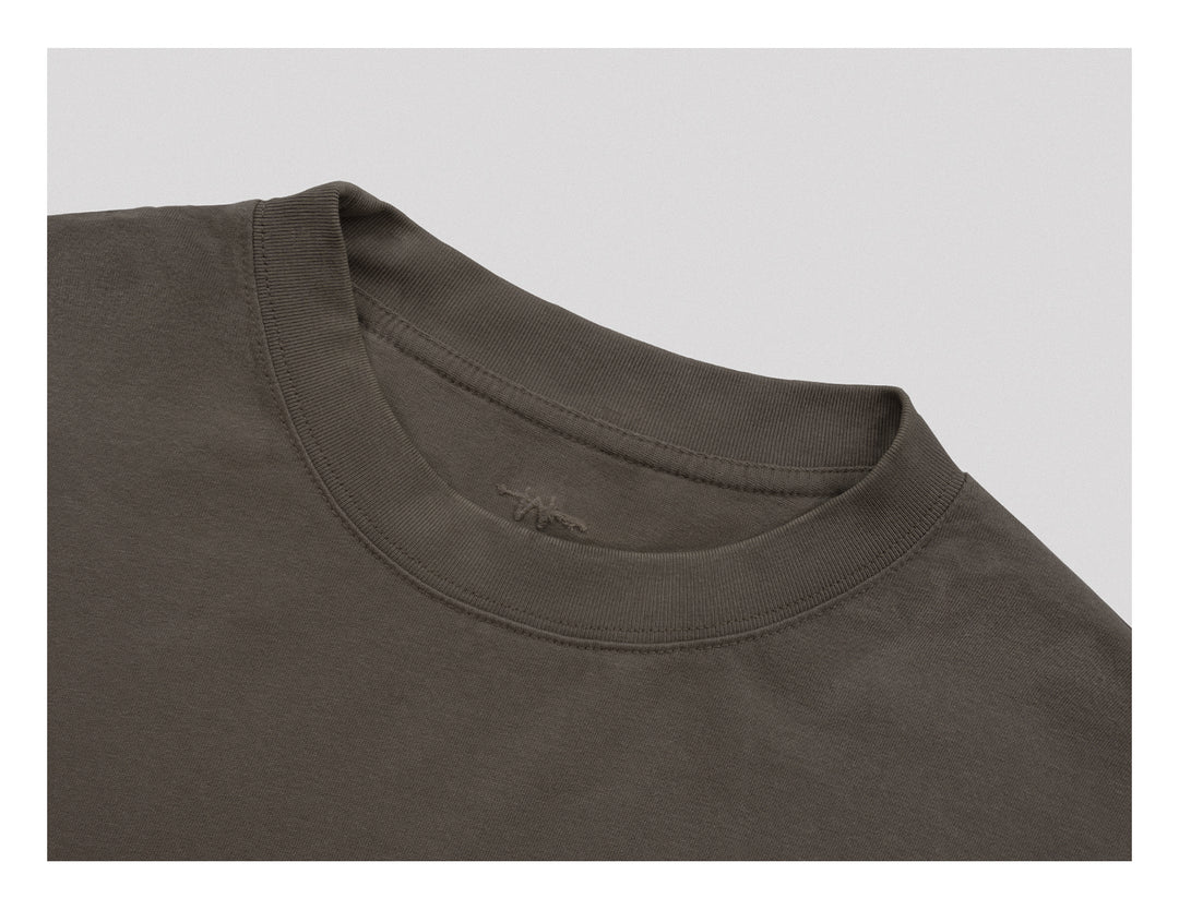 UNDERWATER Brown Sand-Washed Basic Faded Tee | Face 3 Face