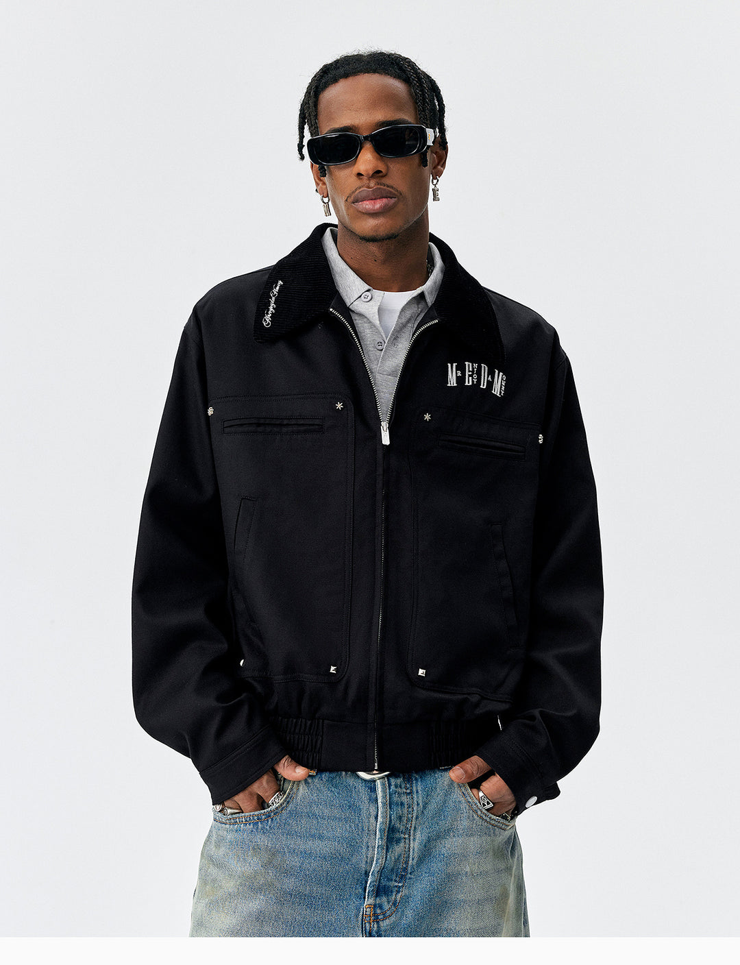 MEDM Studded Harrington Jacket | Face 3 Face