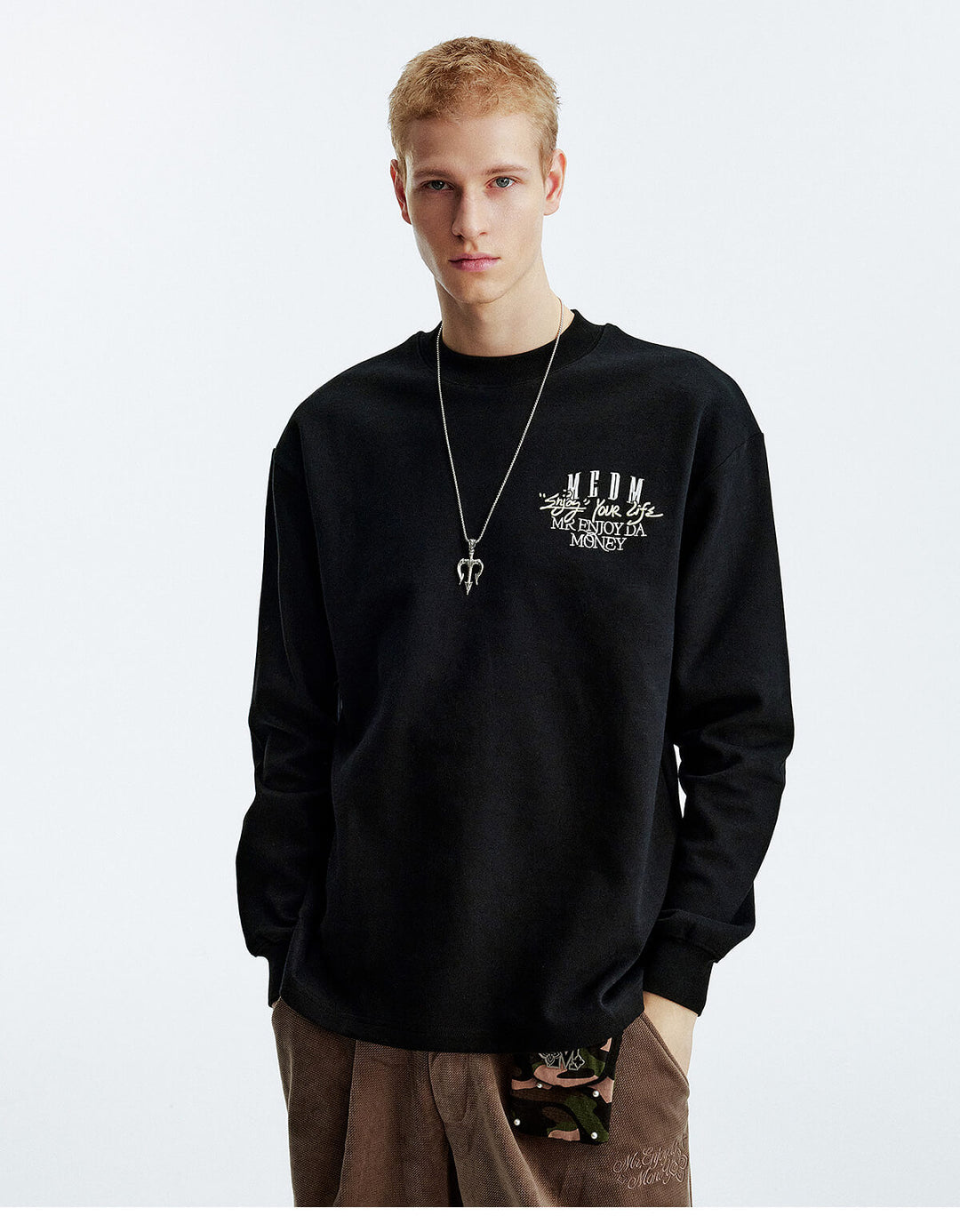 MEDM Warm Fleece Basic Long Sleeve Tee | Face 3 Face