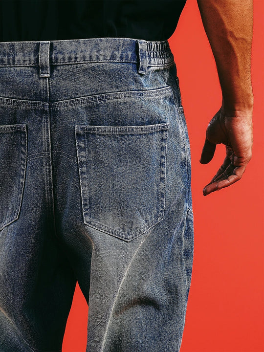 1807 Racing Structured Washed Baggy Jeans | Face 3 Face