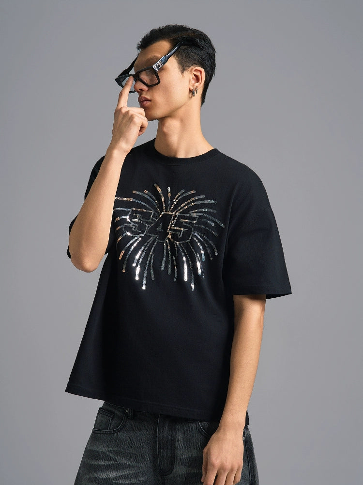 S45 Sequin Fireworks Logo Tee | Face 3 Face