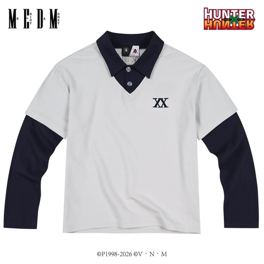 MEDM × HUNTER×HUNTER Killua Layered Long Sleeve Polo Shirt | Face 3 Face
