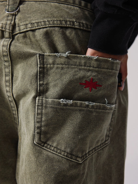 Remedy Washed Star Studs Work Jeans | Face 3 Face
