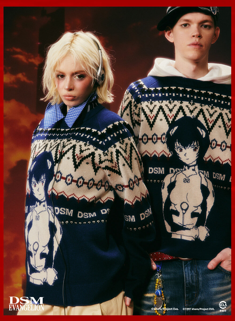 DSM x EVA Character Jacquard Knit Sweater | Face 3 Face