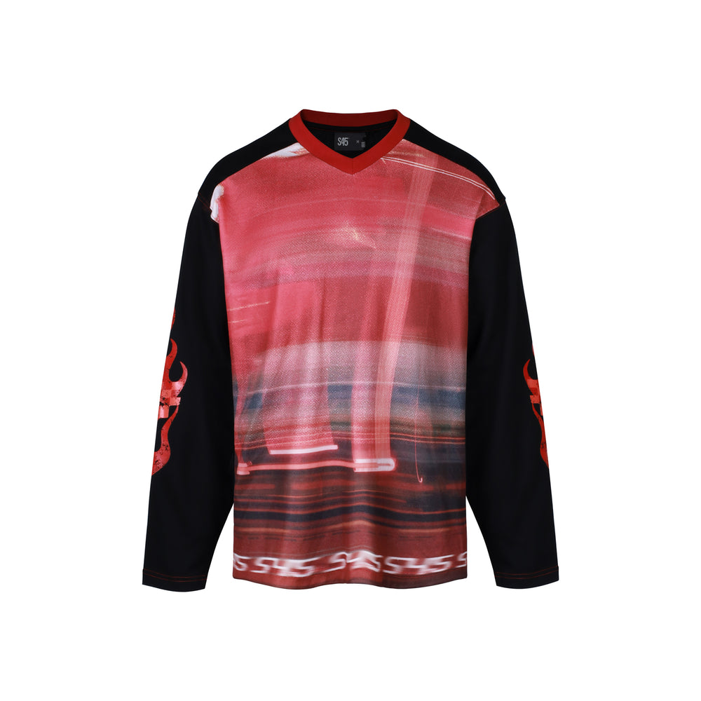 S45 Flame Print Neon Sunset Long Sleeve Tee | Face 3 Face