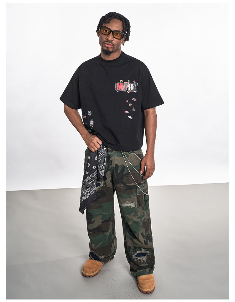 F3F Select Embroidered Patch Camouflage Work Pants | Face 3 Face