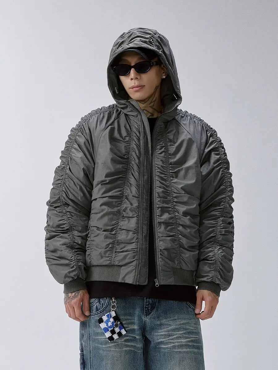 F2CE Ruched Hooded MA-1 Bomber Jacket | Face 3 Face