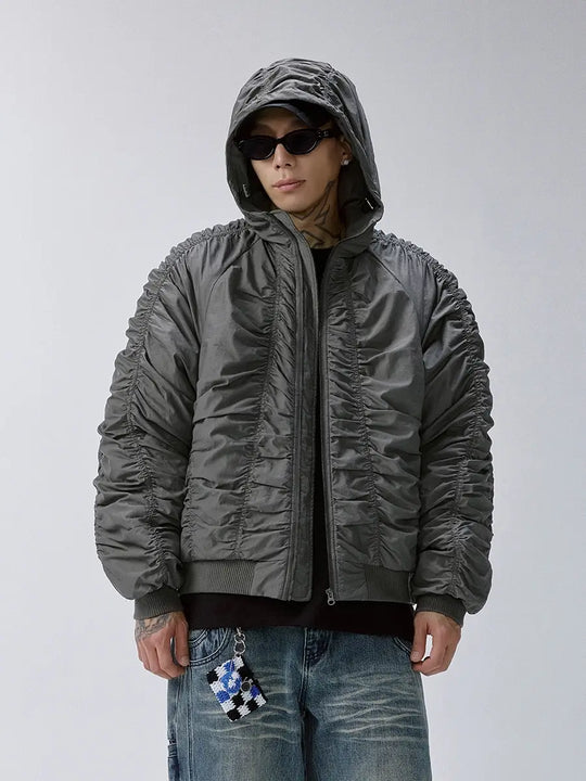 F2CE Ruched Hooded MA-1 Bomber Jacket | Face 3 Face