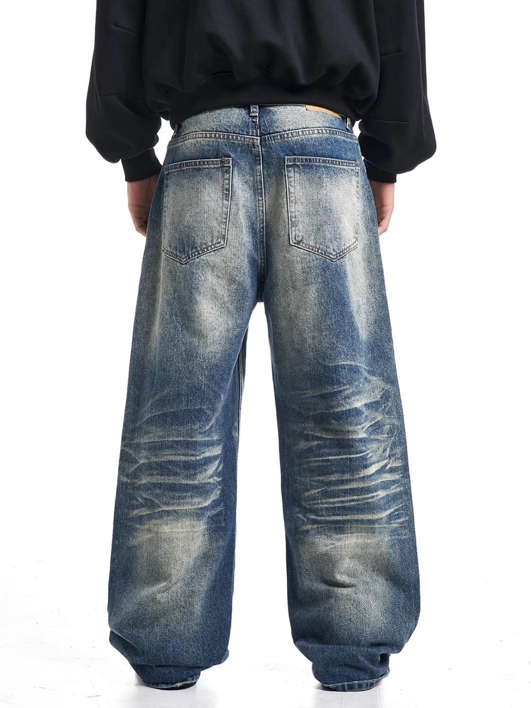 F3F Select Heavy Distressed Washed Patchwork Baggy Jeans | Face 3 Face