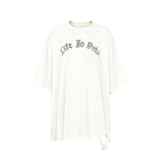 UNDERWATER Dirty-Dyed Distressed Life Is Pain Printed Tee | Face 3 Face