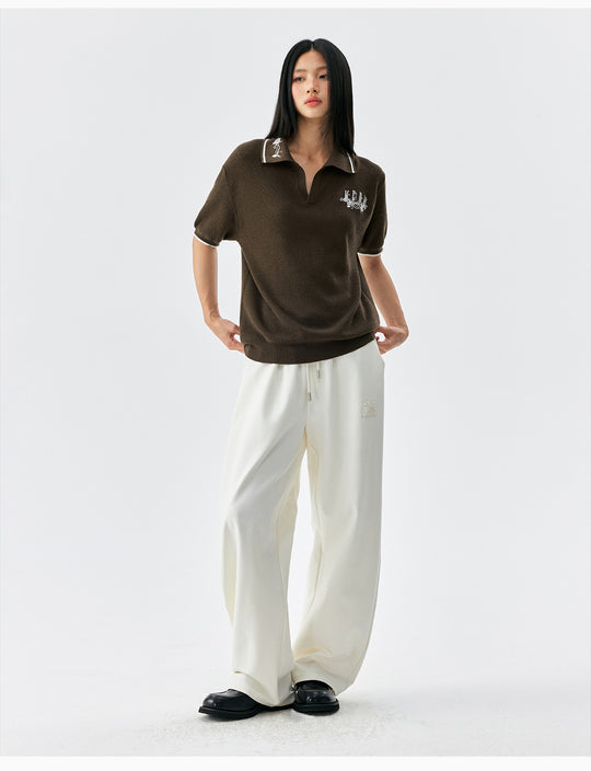 MEDM Rose Embroidered Waffle Knit Polo | Face 3 Face